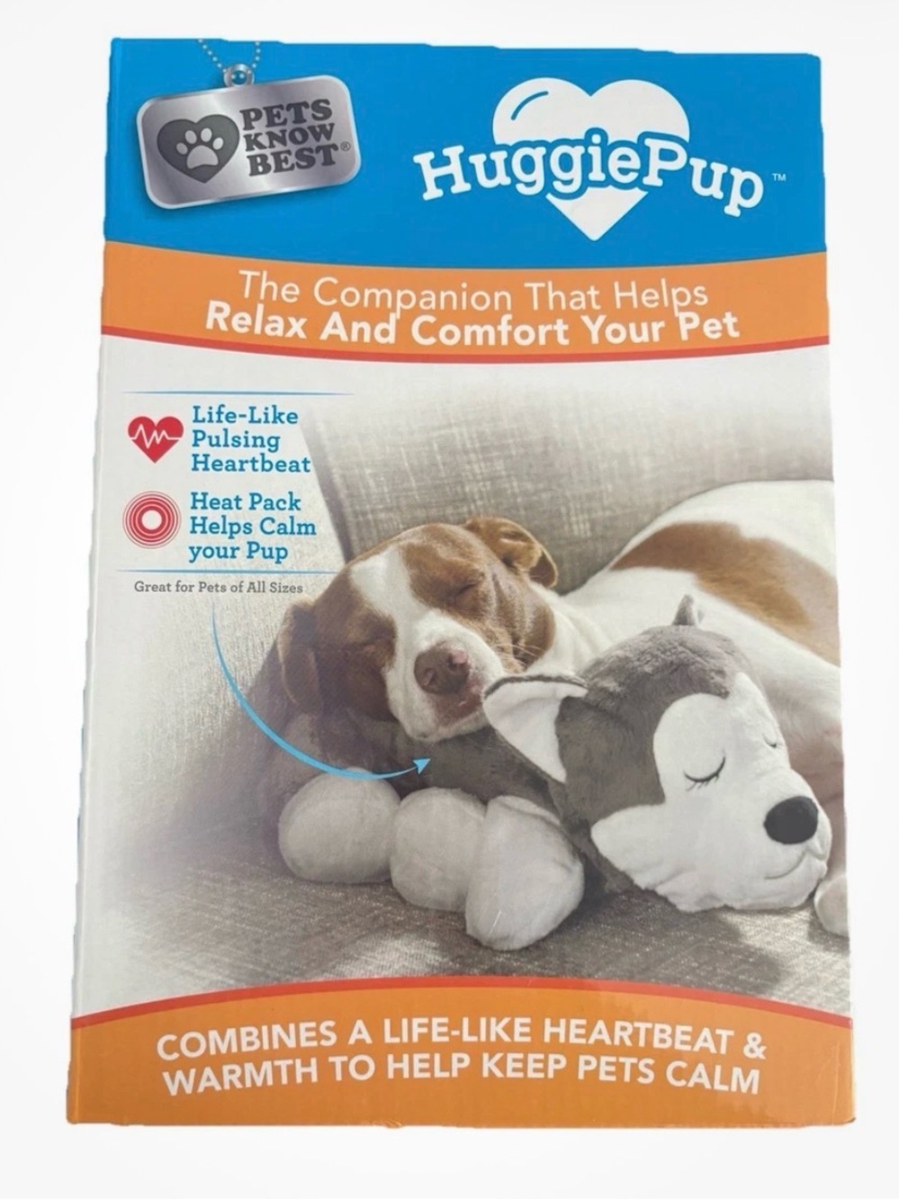 Pets Know Best Huggie Pup Cuddly Puppy Behavioral Aid Toy for Crate Training